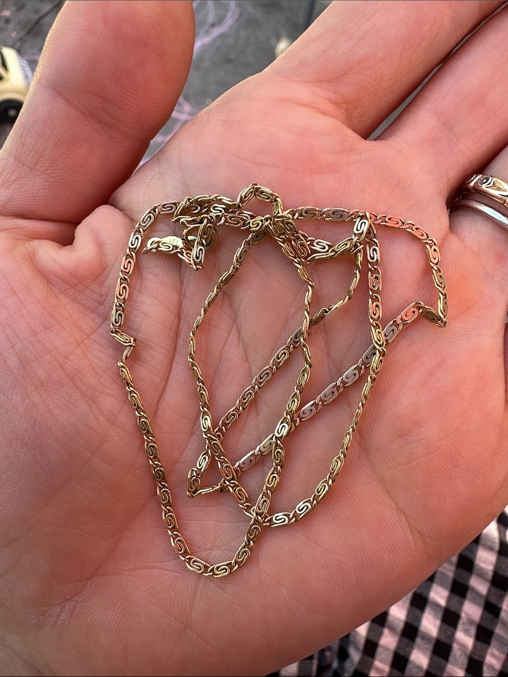 14k Gold Vintage Snail Scroll Chain - 18.25” - Picture 4 of 5
